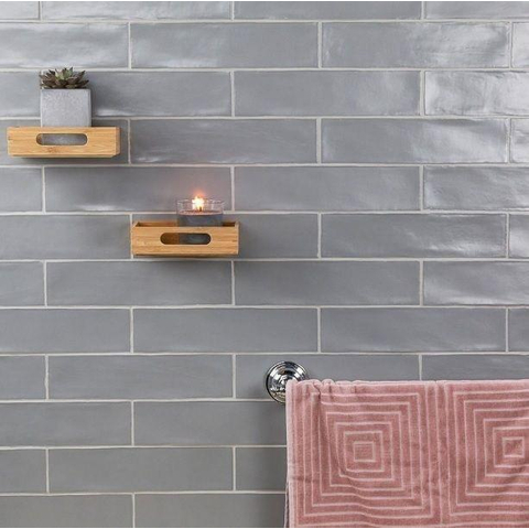 ÉCHANTILLON Terravito Pavero carreau mural - 7,5x30cm - 8,6mm - Rectangulaire - Gris mat SW736383