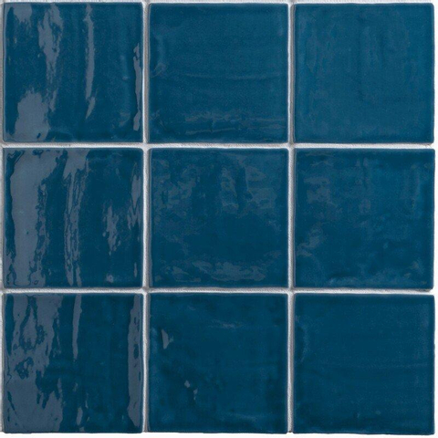 By goof carreau de mur vieux hollandais blancs 13x13 cm vintage bleu marine brillant SW542671