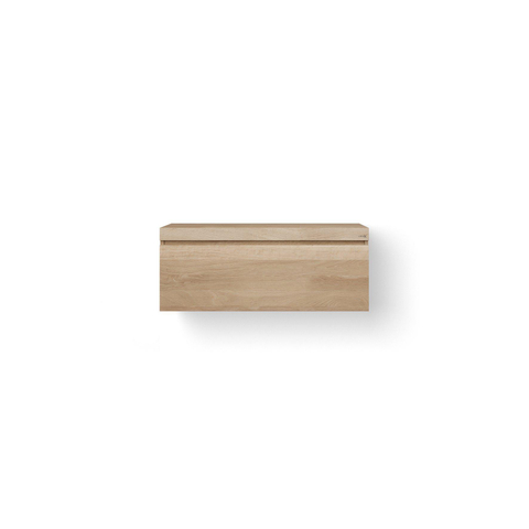 Looox Wood collection Wooden Drawer BoX armoire à tiroirs avec 1 tiroir 100x45x46cm avec softclose chêne old grey SW108689