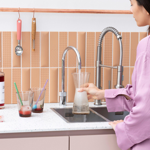 Quooker Nordic Round kokendwaterkraan - draaibare uitloop - Combi reservoir - Warm / kokend water - Chroom SW3970