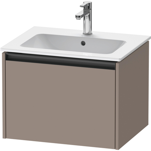 Duravit Ketho.2 Wastafelonderbouwkast - met 1 lade - 61x48x44cm - met greep antraciet - basalt mat SW771907