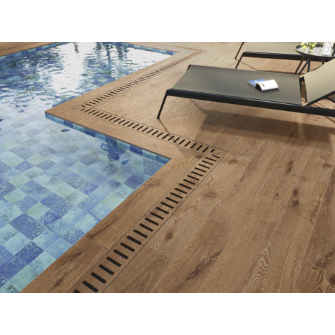Terravito Selvaro Keramisch parket wand- en vloertegel - 20x120cm - 9.0mm - Rechthoek - gerectificeerd - Houtlook - mat bruin - Honey SW1595627