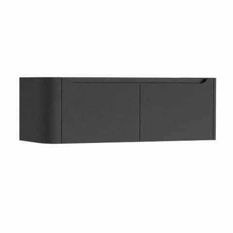 H&R Badmeubelen Juice Meuble sous vasque - 120x45x40cm - coin gauche arrondi - 2 tiroirs - poignée intégrée - anthracite mat SW1110088