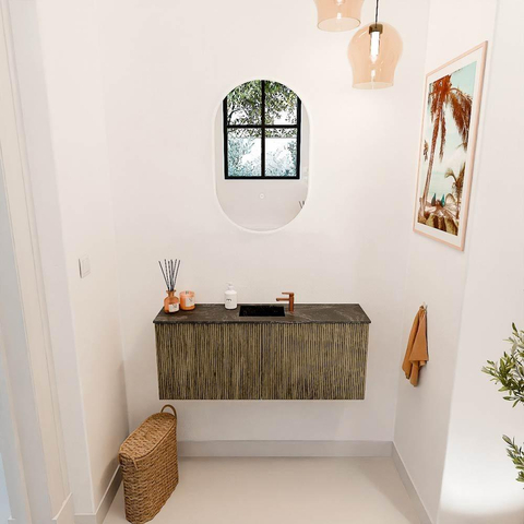 Mondiaz JOYA-DLUX 100cm toiletmeubel - kleur Dusk - Wastafel FAYE positie Midden 1 kraangat kleur Lava. SW1423251
