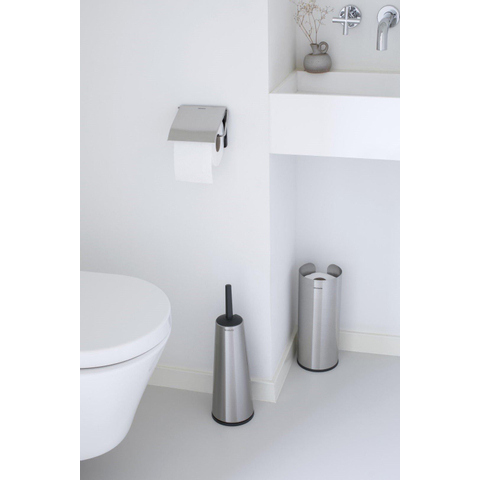 Brabantia ReNew Porte-rouleau toilette- avec couvercle - matt steel SW237222