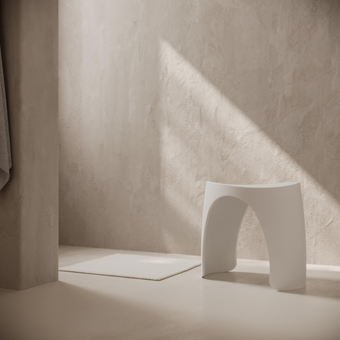 Ideavit Solidharmony Tabouret - 46x31x43 - solid surface - sans trop-plein - blanc mat SW1476813