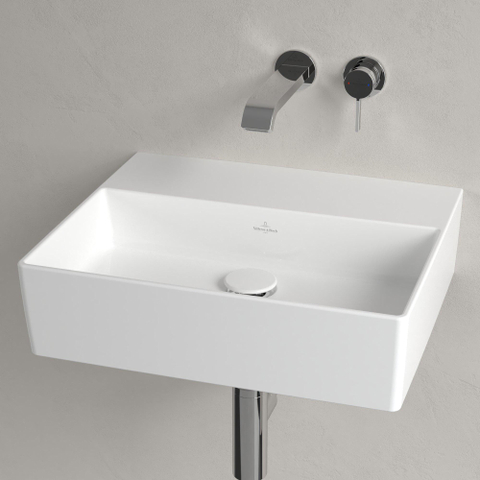 Villeroy & Boch memento 2.0 wastafel - voor handdoekhouders - 50x42cm - zonder overloop - zonder kraangat - White Alpine (glans wit) SW358423