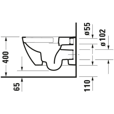 Duravit Happy D.2 Wandcloset - diepspoel - rimless - met verdekte bevestiging - 36.5x54cm - wit SW54346