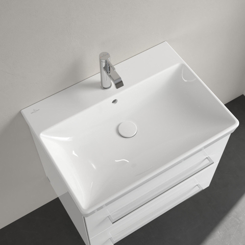 Villeroy & Boch Avento meubelwastafel - 65x47cm - 1 kraangat - met overloop CeramicPlus - White Alpine (glans wit) SW59866
