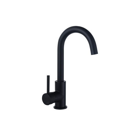 Fortifura Calvi Mitigeur lavabo rehaussé avec bec rotatif Noir mat SW809347