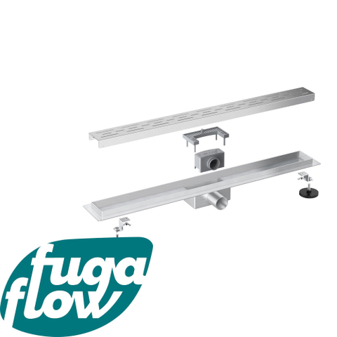 FugaFlow Eccelente Anta douchegoot badkamer 90cm met rooster met vloerflens RVS SW1123974