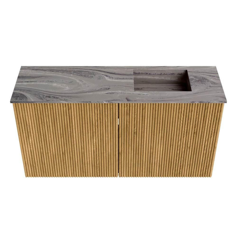 Mondiaz JOYA-DLUX 80cm toiletmeubel - kleur Oak - Wastafel FAYE positie Rechts Zonder kraangat kleur Sombra. SW1424243