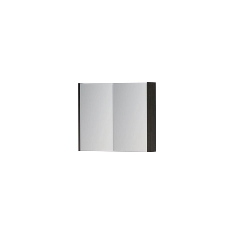 INK SPK1 Spiegelkast - 70x14x60cm - 2 deuren - dubbelzijdige Spiegel - schakelaar en stopcontact - MFC Intens eiken SW440002