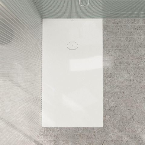 Villeroy & Boch Ecora douchebak - 180x100x4.5cm - afvoer korte zijde - white alpine (wit) SW1558918