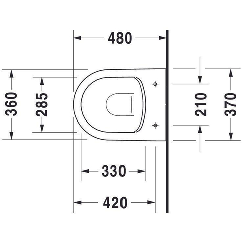 Duravit Me by starck Starck Mewandcloset - diepspoel - compact - rimless 37x48cm4.5L - met verdekte bevestiging - spoelrandloos - mat wit SW297038