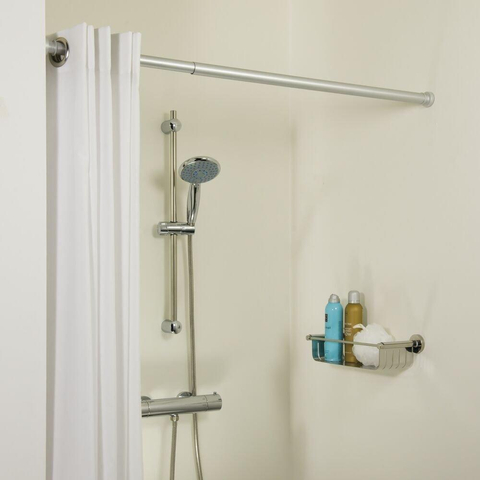 Sealskin Seallux Barre de douche à coincer diamètre 28mm ajustable de 80cm à 130cm aluminium mat CO276663205