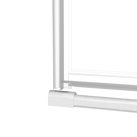 FugaFlow Eccelente Vetro Porte de douche - 60x200cm - charnières - poignée de porte - plat - verre de sécurité clair - Blanc mat SW1469492