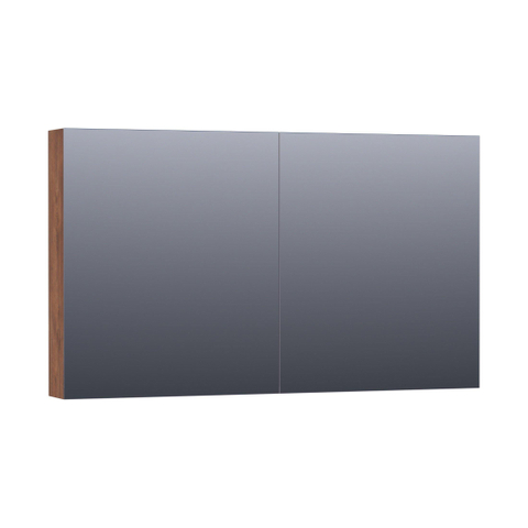 BRAUER Impress Deluxe armoire de toilette - 120x70x15cm - éclairage interne et externe - 2 portes miroir double face - Forêt Cacao SW371793