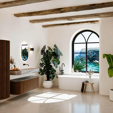 MONDIAZ THOR-DLUX 140cm badmeubel ronding links + rechts kleur Walnut met 1 lade en 2 deuren. Vrijhangende wastafel CLOUD Rechts zonder kraangat kleur Sombra. SW1464335