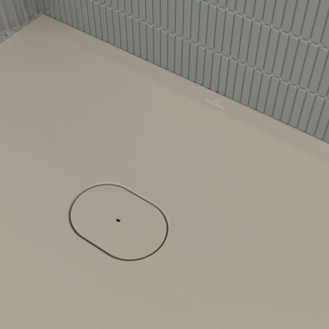 Villeroy & Boch Ecora douchebak - 160x100x4.5cm - afvoer korte zijde - almond (beige) SW1558893