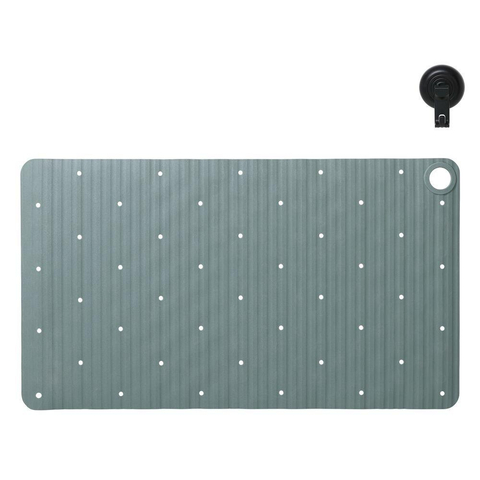 Sealskin Ribb Tapis de bain - 40x70cm - Antidérapant - inclus - crochet noir - Vert SW1421061