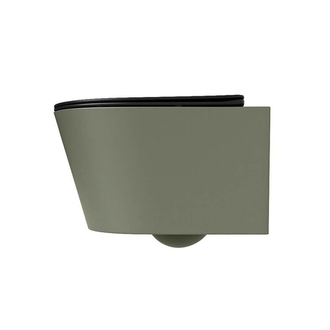Mondiaz LAVIE WC suspendu – sans bride – 36 x 53 cm – avec abattant softclose – Army (vert), abattant Urban (noir) SW1208739