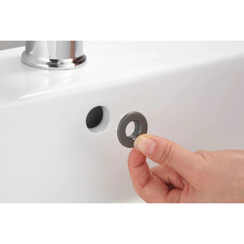Fortifura Calvi Luxe Overloopring - 3cm - geschikt - voor wastafels - PVD - geborsteld gunmetal (antraciet) SW773494