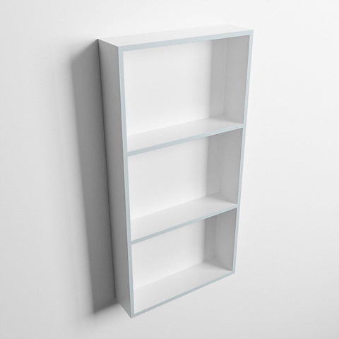 Mondiaz Easy nis 29.5x59.5x8cm voor Inbouw/opbouw 3 open vakken Solid surface Talc/Clay SW643775