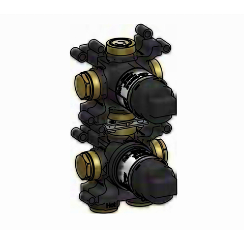 Hotbath Ace Inbouwdeel - voor inbouwthermostaat - met 2-weg stop omstel - zwart SW1119229