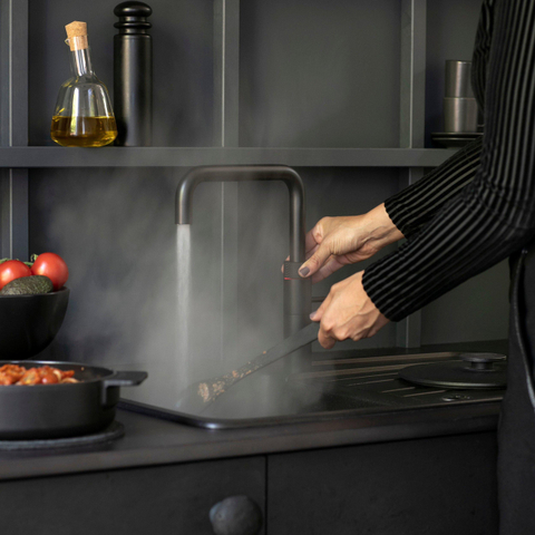 Quooker Fusion Square kokendwaterkraan - draaibare uitloop - Combi reservoir - Warm / kokend water - Zwart SW99174