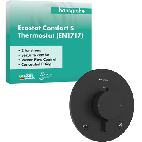 Hansgrohe Ecostat comfort s Inbouw - thermostaat - 2 functie - mat zwart SW1388474