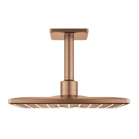 Grohe Rainshower SmartActive Regendoucheset Opbouw -hoofddouche vierkant 31cm - handdouche vierkant - plafondarm - inbouwbox - brushed warm sunset (koper) SW762045