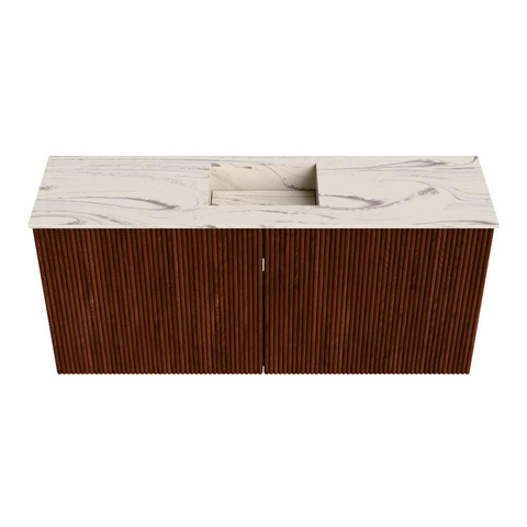 Mondiaz JOYA-DLUX 90cm meuble de salle de bains - couleur Ruby - Vasque FAYE position Milieu Sans trou de robinet couleur Nata. SW1425437