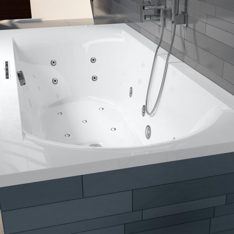 Riho Easypool 3.1 Lima baignoire balnéo droite 190x90cm hydro 6+4+2 aéro 10 couleur haut-parleur commande tactile pieds et bonde inclus blancs SW699379