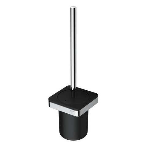 Geesa Frame Toiletborstel met houder Zwart / Chroom (zwarte borstelkop) SW334425