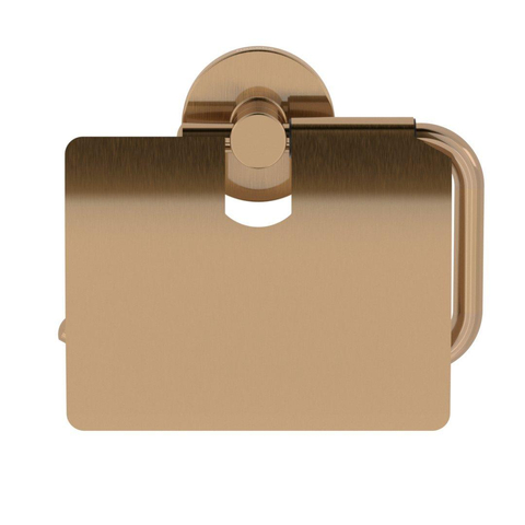 Haceka Kosmos Porte-rouleau de papier toilette - avec couvercle - cuivre brossé SW955692