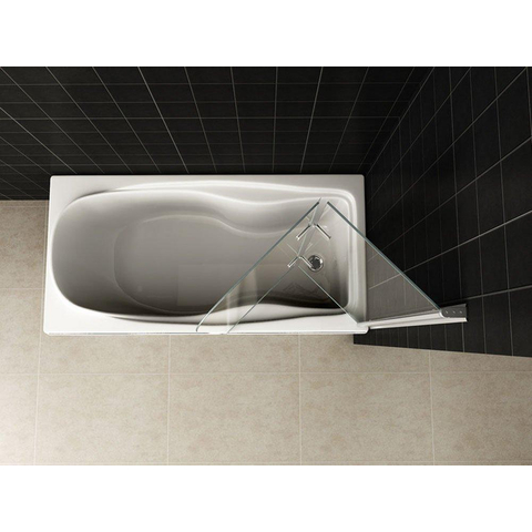 Wiesbaden Cinco Badwand draaibaar - 100x140cm - 6mm - nano helder glas - chroom SW95467