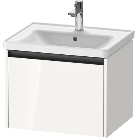 Duravit Ketho.2 Wastafelonderbouwkast - met 1 lade - 58.4x45.5x44cm - met greep antraciet - hoogglans wit SW772932