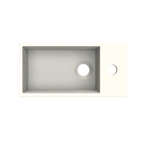 Arcqua Flair fontein - 36x18x9cm - cast marble - 1 kraangat - rechts - mat zand SW1474757
