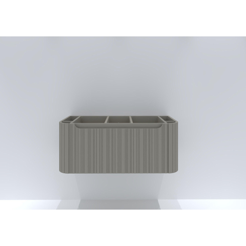 H&R badmeubelen Juice Meuble sous-vasque - 100x45x40cm - angles arrondis - façade 3D - 1 tiroir - poignée intégrée - beige mat SW867642