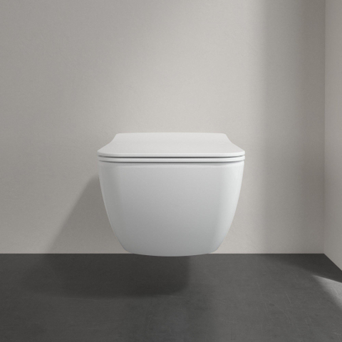 Villeroy & Boch venticello wandbidet - met 1 kraangat - 37.5x56cm - met overloop CeramicPlus - White Alpine (glans wit) 1025163