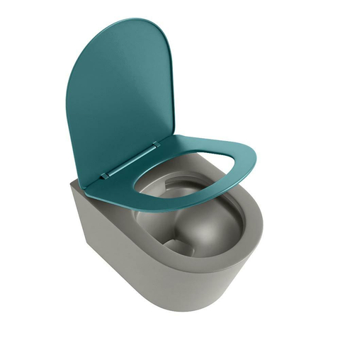 Mondiaz LAVIE hangtoilet – spoelrandloos – 36 x 53 cm – met softclose zitting – Smoke (lichtbruin), zitting Smag (groen) SW1208721