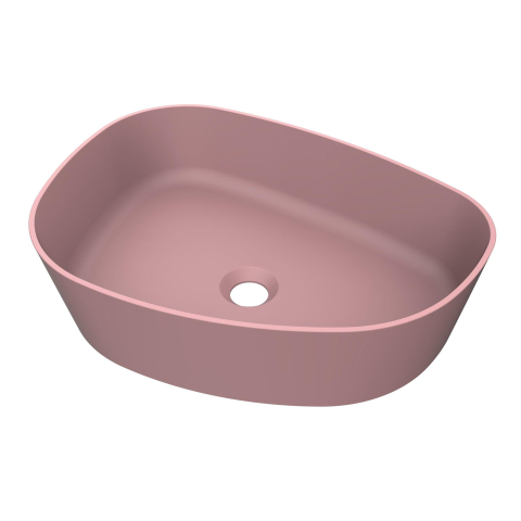 Arcqua Rocker Waskom - opbouw - organisch - links - 50x37cm - mat roze SW976316