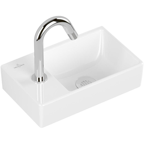 Villeroy & Boch Avento pack lave-mains – 36 x 22 x 11 cm – céramique blanc brillant – perçage à gauche – robinet chromé SW1204637