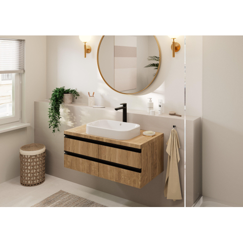 Hansgrohe Vernis Blend 1 greeps wastafelkraan - 190 zonder afvoer - mat zwart SW651708