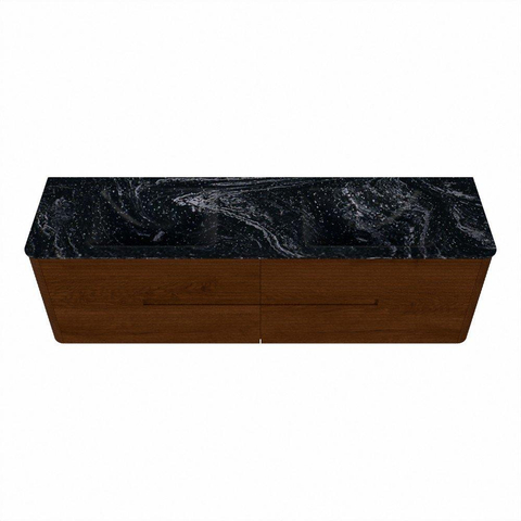 Mondiaz CIRO-DLUX Ensemble de meuble de salle de bains - 170x45x50cm - Vasque solid surface Lava - 2 vasques double - 2 perçages pour robinet - 4 tiroirs - Ruby SW1531511