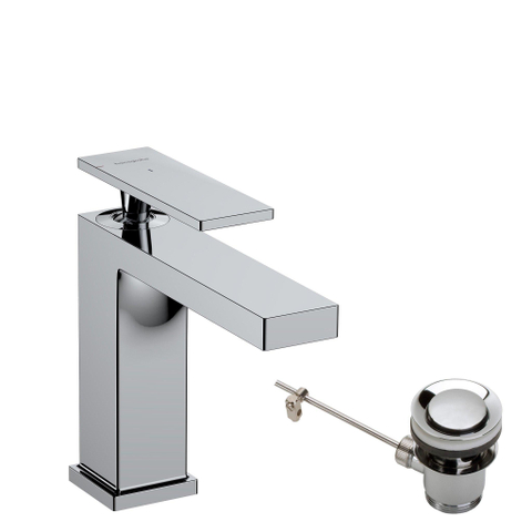Hansgrohe Tecturis E Eengreeps wastafelkraan - 110 - coolstart - met PopUp - trekwaste - hoogglans chroom SW918525
