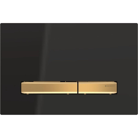 Geberit Sigma50 bedieningsplaat - 2-toets spoeling - vierkant - zwart messing SW420648