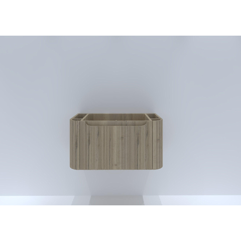 H&R meubles de salle de bains Juice Meuble sous vasque - 80x45x40cm - coins arrondis - façade 3D - 1 tiroir - poignée intégrée - chêne français SW867653