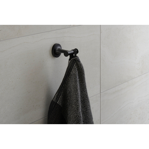 Duravit Starck T Handdoekhaak - dubbel - rond - zwart mat SHOWROOMMODEL SHOW26618